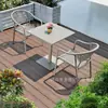 Mesa e Cadeira de Pátio Externo Nórdicas Combinação Cadeira de Rattan Cadeira de Rattan Jardim Lazer Terraço Ar Livre Interno e Externo Impermeável Proteção Solar
