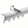 Riel para cortina, riel deslizante, riel recto, doble riel, montado en techo, montado en pared, funcionamiento silencioso y suave, caja de cortina de aleación de aluminio, montado en techo, montado en pared