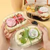 Caja de Flan Listo para Consumir Transfronteriza, Empaque de Flor de Hielo y Frijol, Caja de Empaque para Ensalada de Frutas, Tazón de Leche de Doble Pared, Caja para Pudín de Yogur