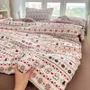 Juego de Cama Nuevo de Hilo Puff de Cuatro Piezas 2026, Lavable a Máquina, Juego de Sábana y Funda Nórdica con Estampado de Dibujos Animados de Tres Piezas para Dormitorio del Hogar
