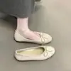 Sapatos Planos Chuyuji de Camurça com Bico Redondo e Laço 2026 Nova Coleção Primavera e Outono Slip-On Ballet Mocassins Confortáveis