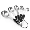 Tazas medidoras y cucharas medidoras de acero inoxidable transfronterizas con marcas, juego de cucharas medidoras de silicona resistentes al calor para hornear, cuchara de café de silicona, herramientas para hornear