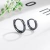 Aretes Triangulares de Polígono Negro con Hebilla para la Oreja para Hombre y Mujer Aretes Redondos Pequeños 2022 Nuevos Aretes Verano