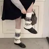 Calentadores de Calcetines para Mujer, Calentadores de Piernas Gruesos de Lana Tejida para Otoño e Invierno, Calentadores de Pies de Longitud Media Cálidos, Calcetines de Pantorrilla, Calcetines de Tubo Largos