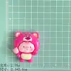 Pequeno tamanho brilhante desenho animado porco resina acessórios creme cola faça você mesmo capa de telefone acessórios para cabelo manchete copo de água chaveiro