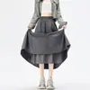 Falda de Capullo de Flor Hinchada para Mujer, Nuevo Estilo de Otoño, Falda Midi Acampanada de Línea A para Mujer Petite, Falda Media Plisada Irregular 10238