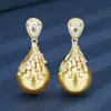 2025 nueva joyería Huabi cobre chapado en oro incrustado perla oro profundo traje alto mujer 16-14m al por mayor