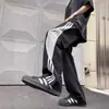 Pantalones Casuales de Secado Rápido Dopamina de Verano para Hombre Modernos de Tres Barras en Color de Contraste Sueltos Rectos Deportivos Americanos Pantalones Paracaidistas