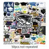 50 Adesivos de Temporada de Formatura Celebração de Formatura Decoração Criativa Legal e Estilosa Adesivos de Decoração para Copo D'água Carro Fone de Ouvido