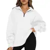 Sudadera de manga larga con cremallera media para mujer, estilo casual, otoño e invierno 2023, estilo Amazon, para mujer, estilo europeo y americano