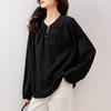 Blusa Tencel Nova Estilo Chinês Elegante e Estilosa, Camisa Pérola Elegante e Luxuosa, Top da Moda para Primavera, Outono e Verão