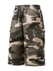 Shorts Casuais Masculinos de Verão Novos Tamanho Europeu Transfronteiriço Perna Reta Estilo Japonês Versátil Roupa de Trabalho Camuflado Shorts de Praia