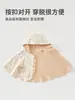 Capa para Bebé Niña Estilo Primavera y Otoño, Capa con Capucha de Algodón Doble Capa Clase A, Estilo Versátil Casual, Poncho para Exteriores, Ropa para Proteger la Cabeza