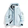 Set de dos piezas desmontable 3 en 1 para mujer Chaqueta cortavientos para exteriores Traje de montañismo de talla grande repelente al agua para hombre