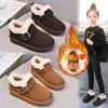 Botas de Nieve para Niños Invierno Nuevo Estilo Zapatos Grandes de Algodón para Niñas Acolchado de Terciopelo Grueso Cálido Zapatos Birkenstock para Niñas Resistentes al Desgaste Ligeros