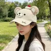 Boné de Baseball Estilo Novo Fofo Personalizado com Laço de Cachorro e Orelhas de Urso para Mulheres, Faz o Rosto Parecer Menor, Circunferência da Cabeça Grande, Boné de Baseball de Coelho