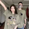 Camiseta de Manga Corta de Algodón Puro para Parejas 2026 Verano Nuevo Oversize Nicho Superior para Hombre y Mujer Marca de Moda Uniforme de Clase
