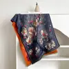 Cachecol Novo Estilo Pintura a Óleo Chinesa Outono e Inverno para Mulheres, Xale Dupla Face de Imitação de Caxemira Flor de Ameixa, Cachecol Espesso Quente com Franjas, Versátil