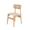Silla de comedor sencilla de madera maciza nórdica para el hogar, silla individual de ocio suave, moderna silla informal de ratán con respaldo