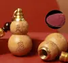 Colgante de llavero de calabaza de la fortuna de madera relleno de arena roja, adecuado tanto para hombres como para mujeres, se puede llevar o usar en el coche