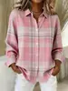 Camisas para Mujer Moda Europea y Americana Amazon 2026 Nuevo Estilo Camisas con Cuello Estampadas de Manga Larga Disponibles para Personalización