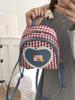 2025 Nueva Mochila Pequeña Versátil Cuadros Nicho Lindo Cuadros Bolso de Mano Viaje para Niñas Coreano Encaje Universidad