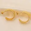 Pendientes Europeos y Americanos de Nueva Moda Sencillos de Acero Inoxidable Dorado de 18K Acero de Titanio Huecos Pendientes de Gama Alta para Otoño e Invierno para Mujeres