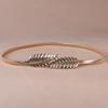 Cinto Feminino Metal Cintura Elástico Corrente Fivela Folha Decoração Europeia e Americana Elástico Cintura Fina Selo Saia Dourada Feminina Cintura Decoração