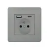 Comercio exterior 86 panel de enchufe de pared estándar europeo Europeo estándar europeo Alemán 16A regulación estándar alemán enchufe USB