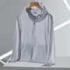 Roupas de proteção solar com capuz de casal ultrafino respirável leve ao ar livre camisa de proteção solar de pesca proteção solar roupas de pele