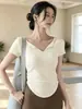 Camiseta deportiva para mujer manga corta yoga pilates fitness secado rápido transpirable estilo puro deseo corte ajustado para correr