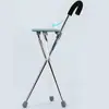 Venta Directa de Fábrica comercio exterior muletas de acero inoxidable ayuda para caminar de rehabilitación trípode para ancianos con taburete muletas bastón plegable portátil