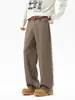 Roupas Masculinas Fengshe / Novos Jeans Pretos Lisos Micro-flare, Calça Casual Versátil Básica de Corte Reto Solto Cleanfit