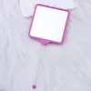 Nuevo Espejo de Mano con Cuentas DIY Espejo de Maquillaje Portátil de un Solo Lado Espejo de Tocador Cuadrado de Plástico Espejo de Maquillaje al por Mayor