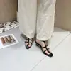 1232-2 Sandálias Francesas Retrô Tecidas de Couro de Cordeiro Importado Versão Europeia Moda Casual Indústria Pesada Bico Fino Bico Aberto Salto Baixo