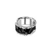 Anel de Zircônia Esmaltado Vintage com Gotejamento de Óleo Anel Aberto Curvo para Dedo Feminino Moda Anel Personalizado de Nicho Ins