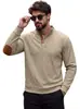 Ropa para hombre transfronteriza TK primavera y otoño jacquard de diamante cuello alto top, jersey estilo americano con parches en las mangas, sudadera casual holgada de manga larga