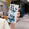 Estilo Nuevo de Verano Diseño de Mariposa Azul Adecuado para Samsung S24 Funda de Teléfono Transparente de TPU de Moda con Pintura Colorida, Venta al por Mayor de Fábrica en Stock