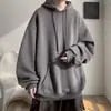 Moletom com Capuz Masculino 2026 Cor Sólida Aveludado Espesso Novo Estilo Jaqueta com Capuz Solta Peso Pesado Estilo Americano Par Top