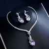 Collar y Pendientes de Piedras Preciosas con Forma de Corazón, Modernos y Lujosos, Pendientes de Lujo Ligero de Gama Alta, Pendientes Versátiles Únicos y Exagerados de Moda para Mujer