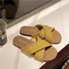 Nuevas Chanclas Planas de Estilo Veraniego 2026 para Mujer, Mocasines Cruzados Abiertos, Sandalias Casuales de Tela con Suela Suave