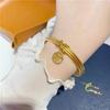 Pulsera de Oro de Arena Vietnamita Marca Sansheng Sanshi Fu Campana Feliz de Dos Mundos Pulsera de Tres Círculos Más Fácil de Combinar Pulsera de Círculo Delgado Precio de Mayoreo