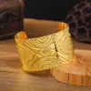 Pulsera Ancha Dorada Alienígena Dunhuang para Mujer Estilo Étnico Bohemio Pulsera de Brazo Pulsera Dai Joyería India Europea y Americana