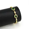 Europa e Estados Unidos transfronteiriço AliExpress pulseira de esmeralda personalizada moda feminina simples joias com zircônia incrustada atacado