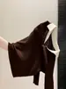 Suéter de punto de manga larga para mujer, dos tonos, cuello polo, aspecto de dos piezas, nuevo tejido trenzado base otoño/invierno 2022, top 14107