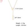 Joyería Transfronteriza de Acero de Titanio, Moderna y Versátil, Sencilla, Moderna y Personalizada Cadena para Clavícula con Borla de Combinación de Triángulo y Barra para Mujer