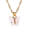 Colar Transfronteiriço Novo Borboleta Cor Acrílica Doce Feminino Combina com Tudo Corrente para Clavícula Distintivo Celebridade da Internet Moda Colar de Pessoas Fashion