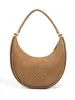Bolso Nuevo Tejido a Mano, Bolso de Mano de Gamuza, Bolso de Bola de Masa de Moda, Bolso de Media Luna Retro, Bolso de Hombro de Gama Alta
