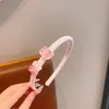 Faixa de Cabelo Infantil com Franja e Acessórios de Cabelo, Presilha de Cabelo Antiderrapante de Tecido Estilo Coreano para Menininhas, Acessório de Cabeça para Meninas