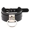 Ventas Directas de Fábrica Europeo y Americano Harajuku Cuero de PU Collar de Anillo Único Cubre Cuello Fotografía Callejera Club Nocturno Salvaje Collar en Forma de O Cadena para el Cuello